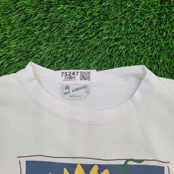 Vintage Maui Sunflower Sweatshirt Women L 26x25 Baggy USA - Picture 15 of 16